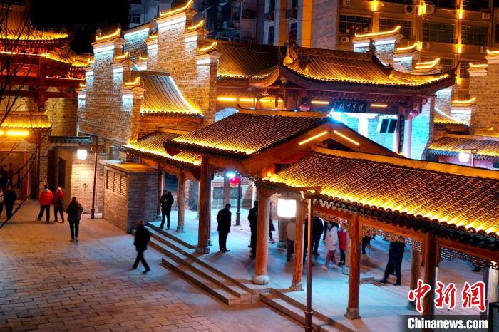 航拍江西修水宁州古城古韵夜色惹人醉